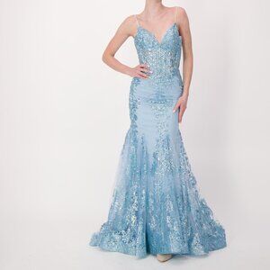 Candy Prom Sky Blue Prom Dress Size 6